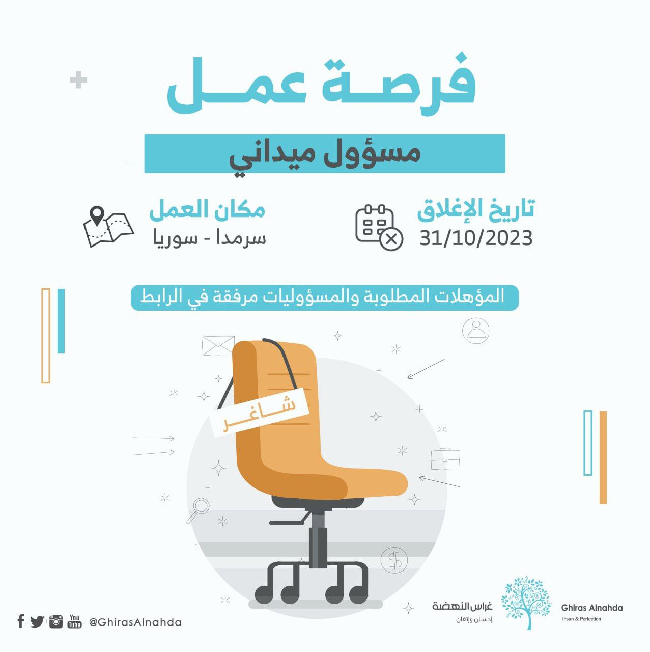 مسؤول ميداني في سرمدا - سوريا تتطلع منظمة بنيان إلى تعيين عامل إدارة حالة Case Management Worker